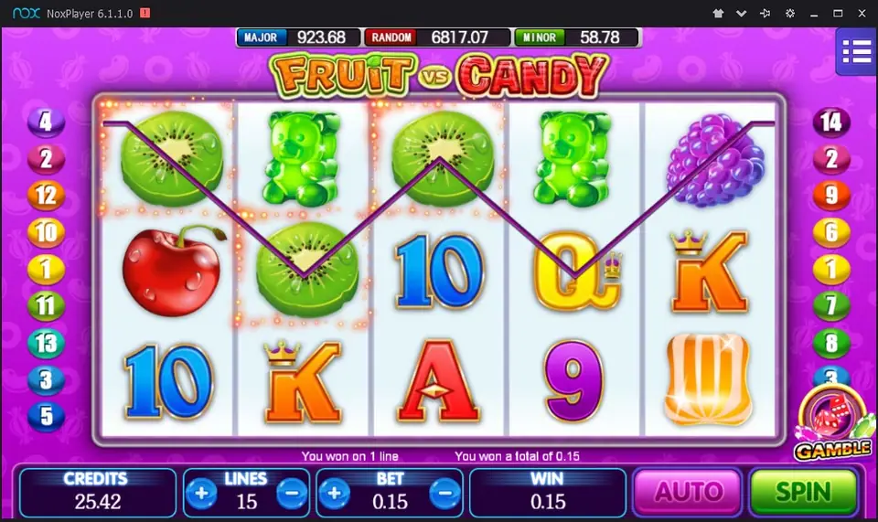 Goodie Bag random bonus appearing on the Fruit vs Candy reels