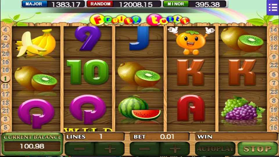 Fruity Tutti reels on Mega888 with the linked jackpot meter above