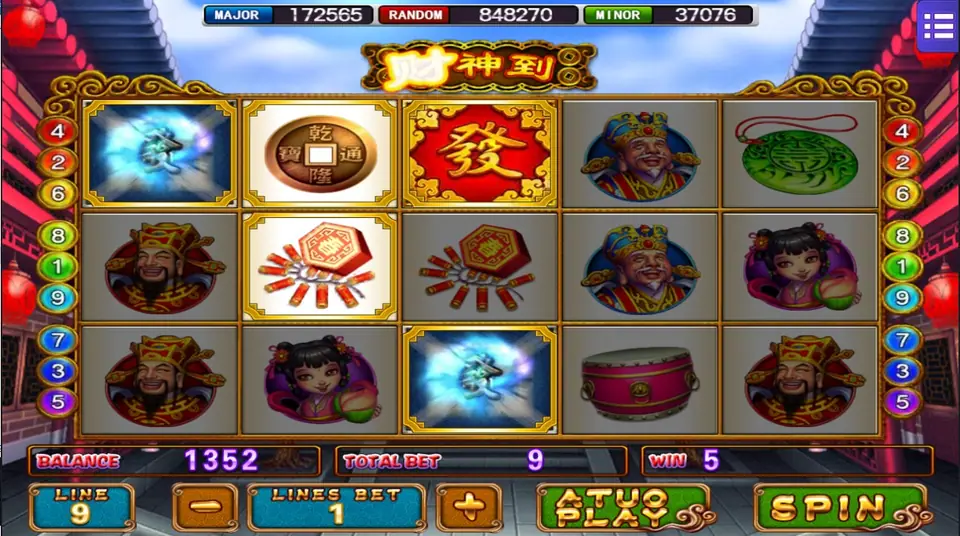 Dragon symbols across the God of Wealth reels