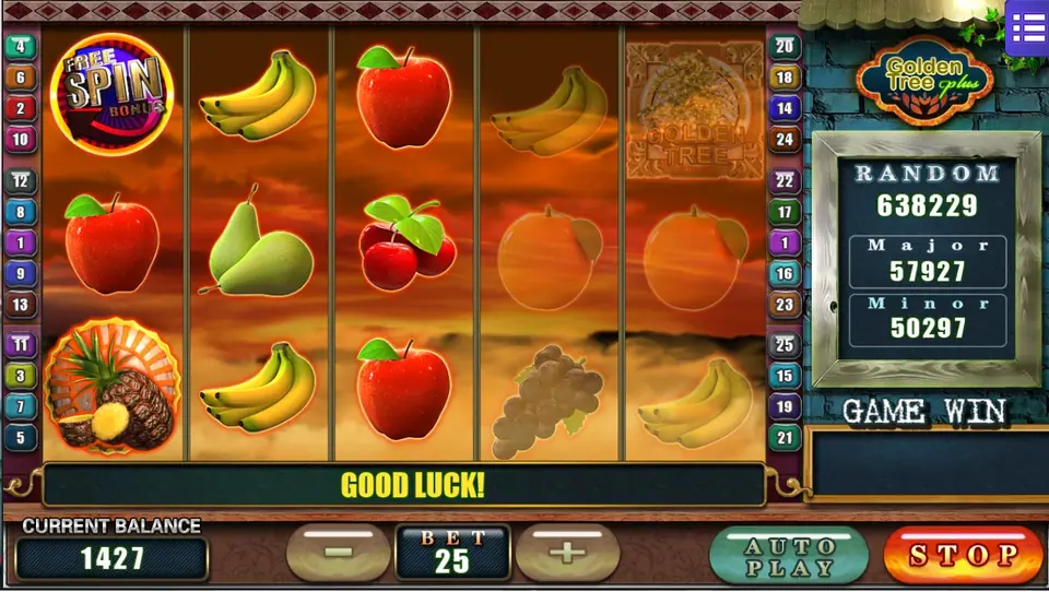 Golden Tree Plus reels on Mega888 with the money tree theme