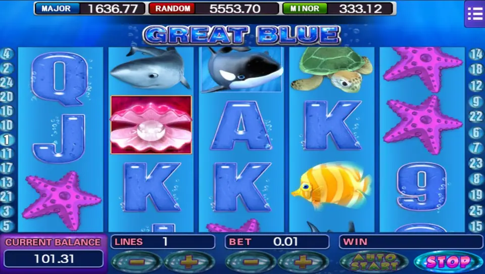 Great Blue reels on Mega888 with ocean symbols