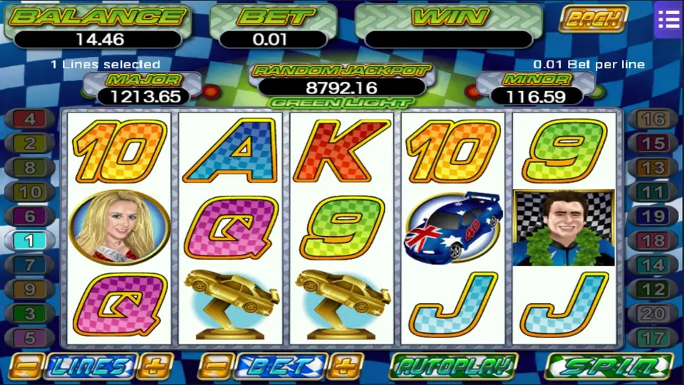 Green Light free games awarded after the race feature