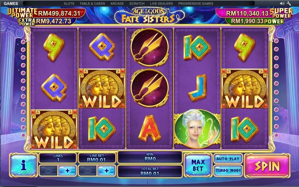 Fate Sisters free games with locked wilds on the reels