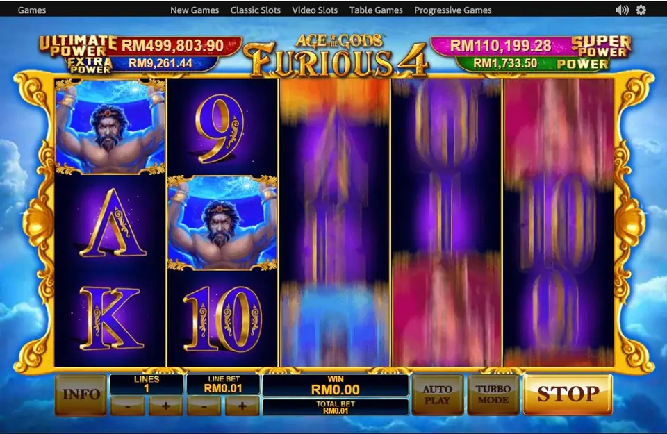 All four gods of Age of the Gods Furious 4 on screen