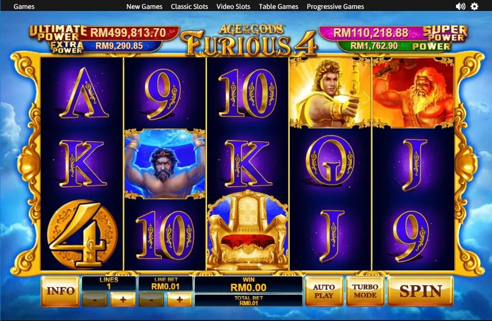 Hephaestus feature filling the Furious 4 reels with matching symbols