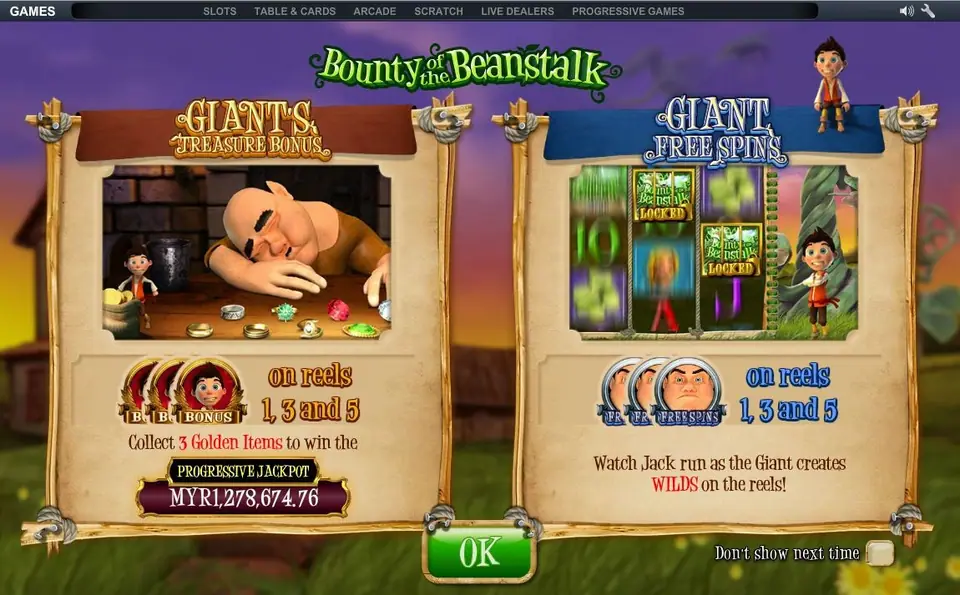 Bounty of the Beanstalk reels with jewels and the sleeping giant