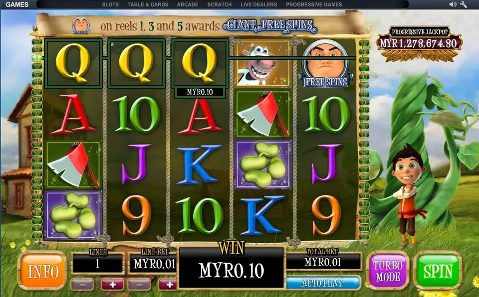 Giant waking up and ending the climb in Bounty of the Beanstalk