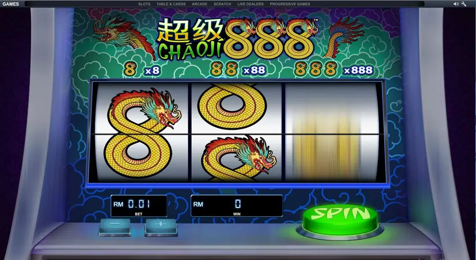 Chao Ji 888 reels with traditional Asian symbols