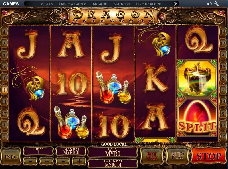 Dragon Kingdom five reels with 25 paylines