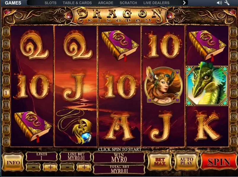 Dragon Kingdom multiplier level choice before the round starts