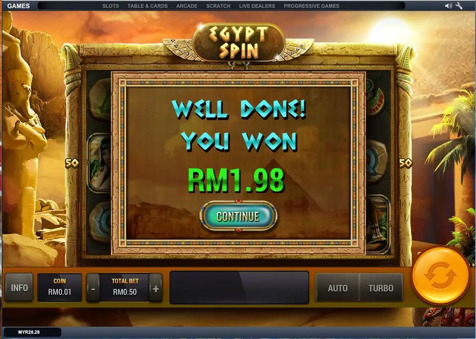 Egypt Spin free spins round with enhanced reels