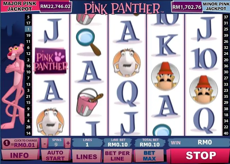 The two-ring bonus wheel in Pink Panther with respin and collect segments