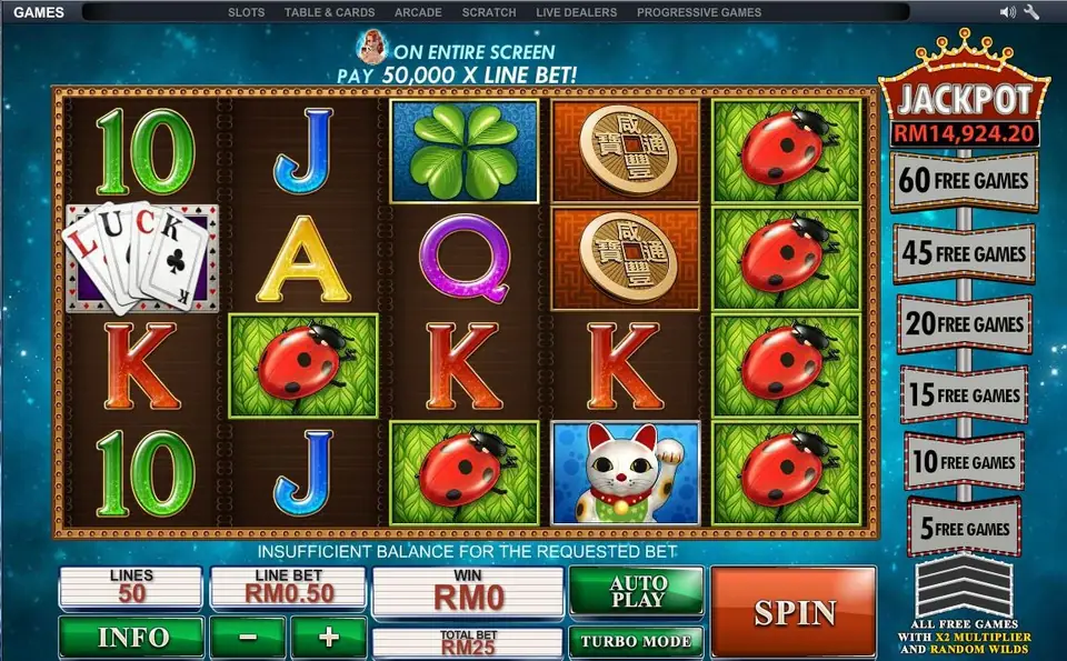 Streak of Luck reels mid-streak with the winning streak counter lit