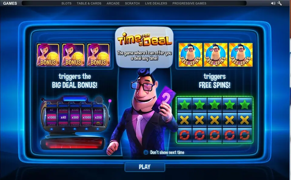 Time for a Deal reels showing multiplier values across five reels