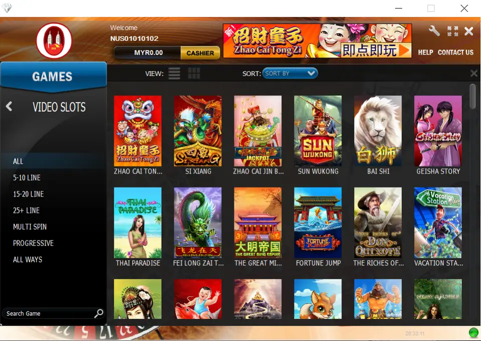 NTC33 Newtown Casino app screen on Android