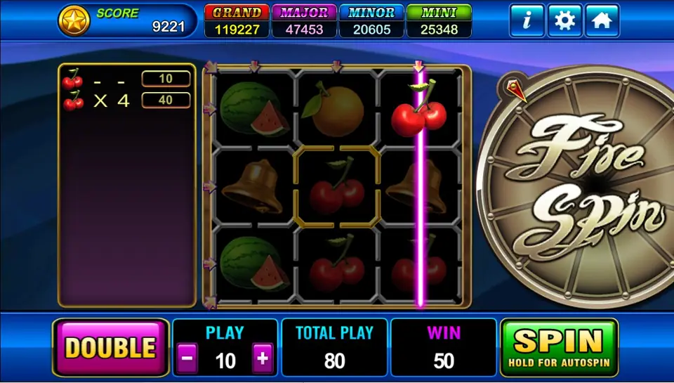 Fire Spin reels with 25 paylines and flaming symbols