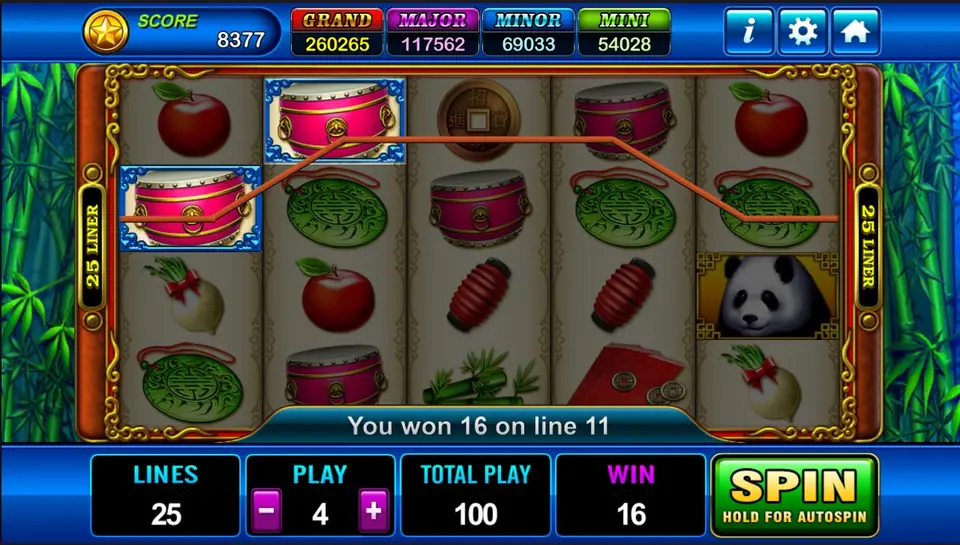 Scatter symbols on reels 1, 2 and 3 triggering Fortune Panda free games