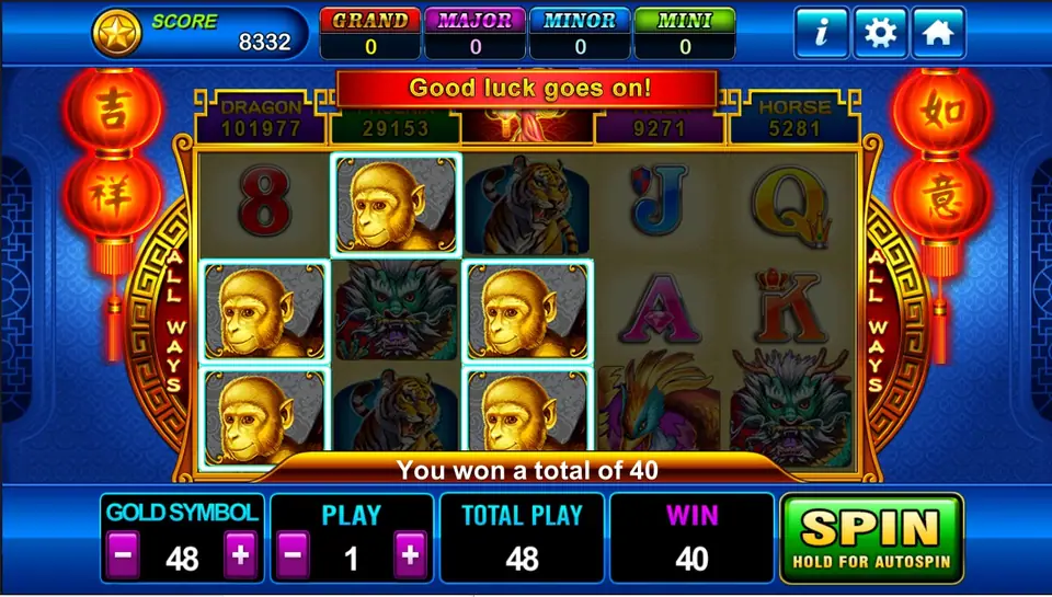 Fortune Tree reels against the lucky red background