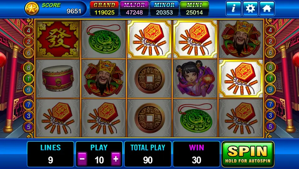 God of Wealth 2 reels spread across 25 paylines