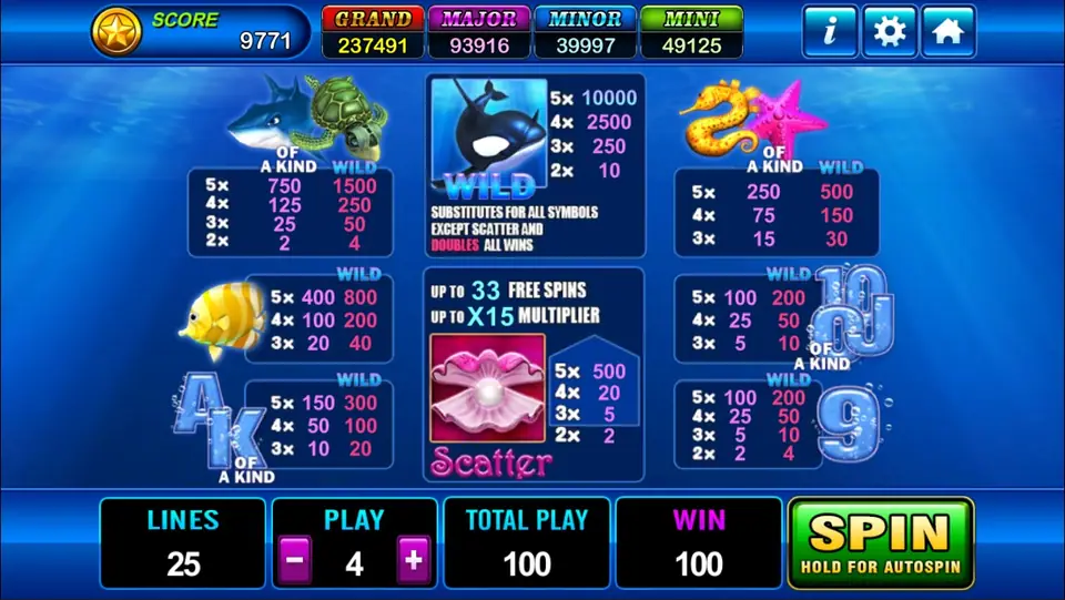 Seashell Rewards pick screen in Grand Blue with shells to choose from