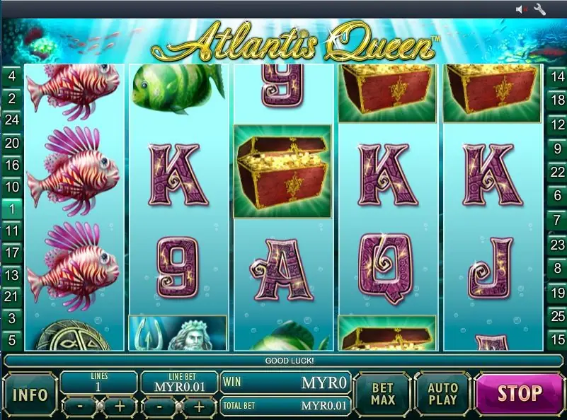 Atlantis Queen reels on Rollex11 with Poseidon symbols on a payline