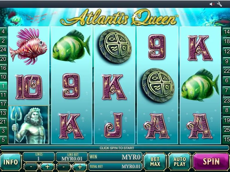 Mermaid wild on the middle reels of Atlantis Queen
