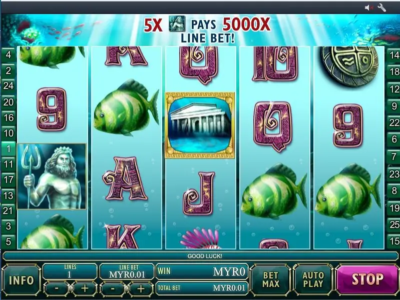 Atlantis Queen bet controls and AutoPlay button