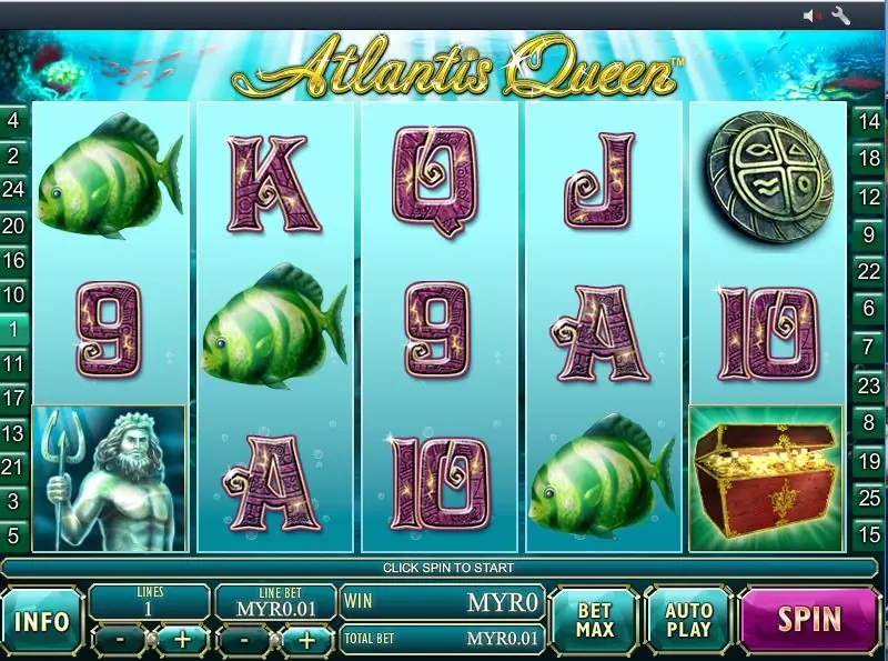 Temple scatter free spins selection screen in Atlantis Queen