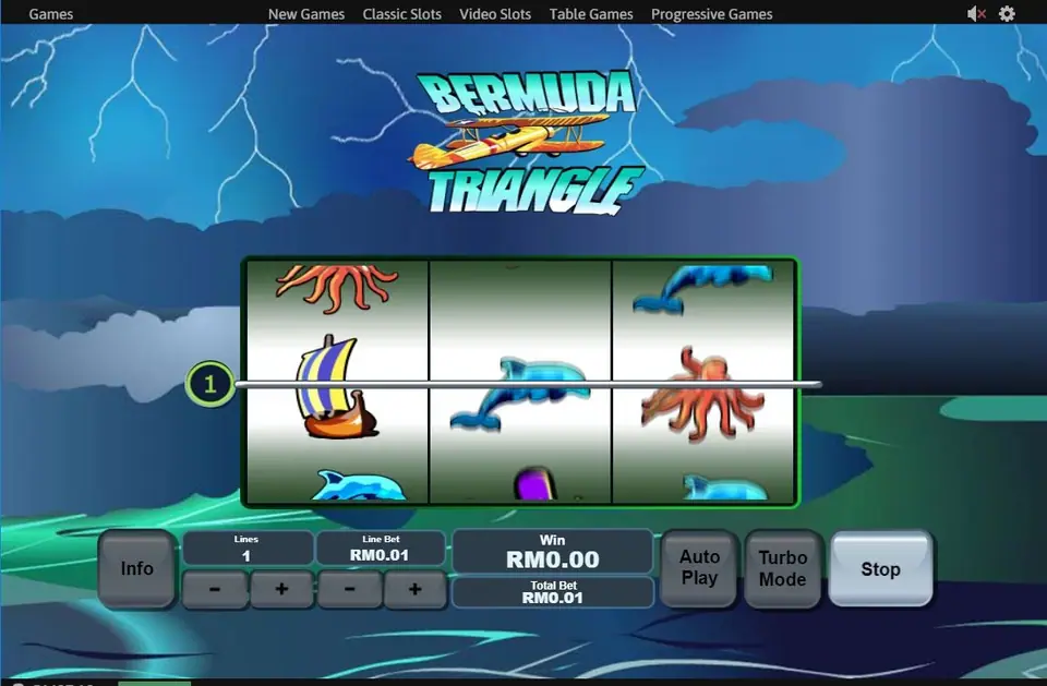 Bermuda Triangle bet buttons in the lower left corner