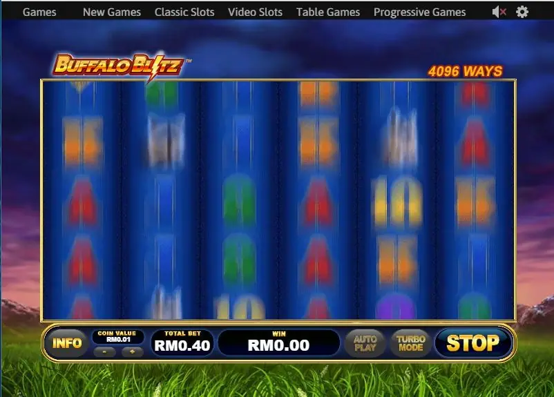Buffalo Blitz paytable listing the animal symbol values