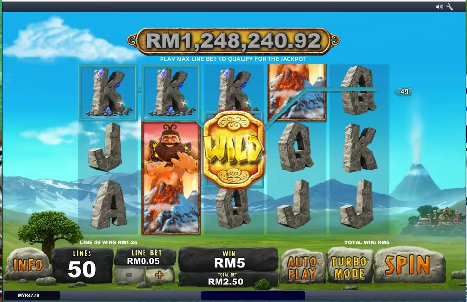 Jackpot Giant base game reels with the giant characters
