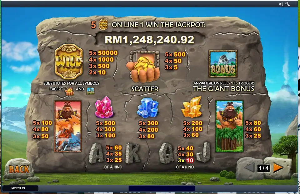 A giant flicking a coin into the volcano to reveal a cash prize
