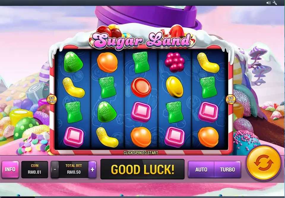 Sugar Land reels filled with sweets and candy symbols