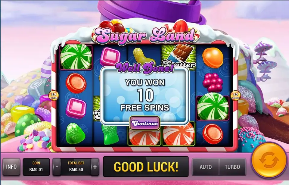 Cup symbols being collected during Sugar Land free spins