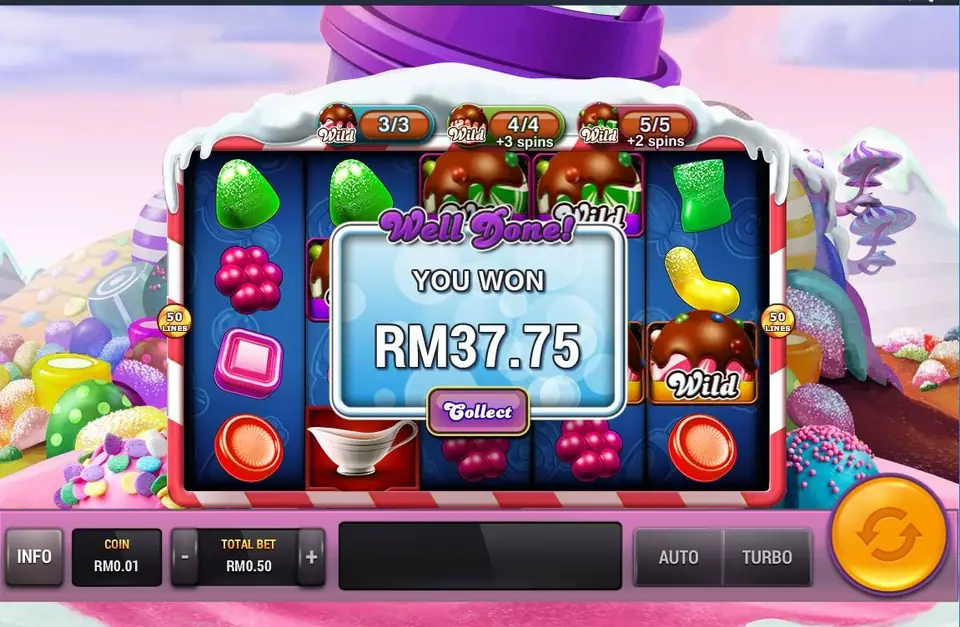 Free spins counter and wild symbols late in a Sugar Land bonus round