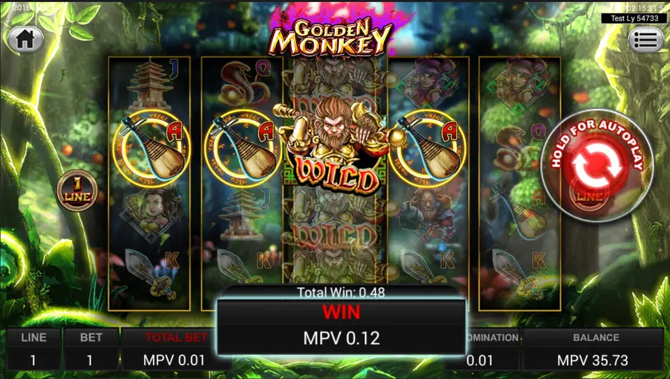 Paytable for Golden Monkey listing the character symbols