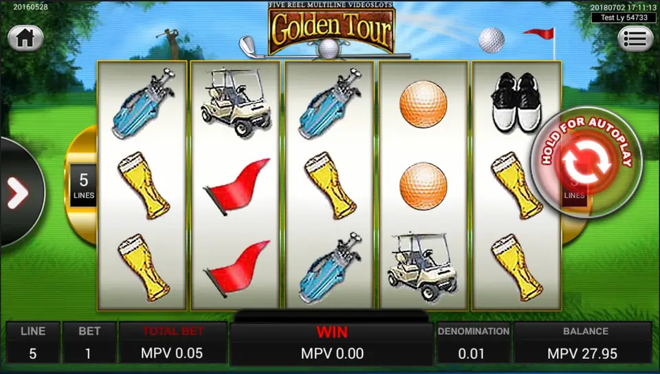 Golden Tour reels set on a green golf course