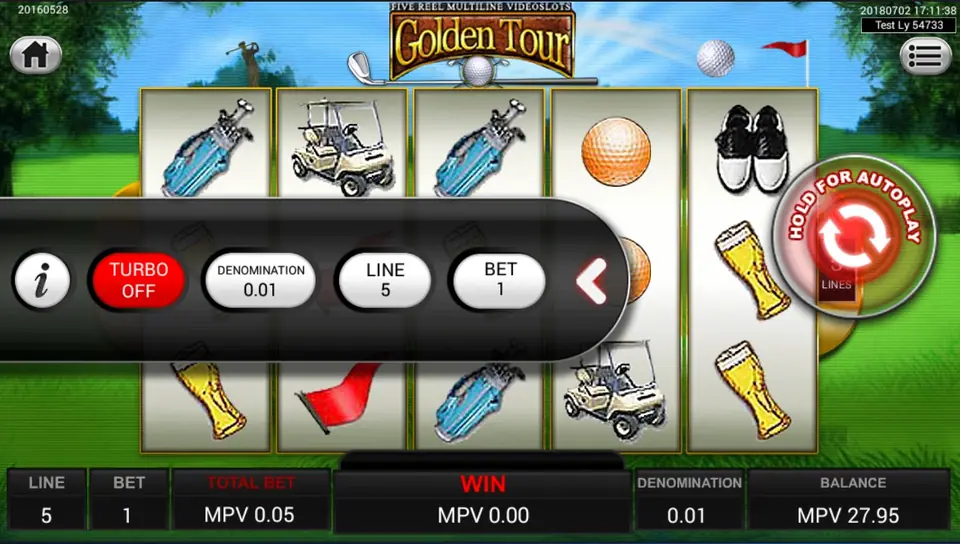 Golden Tour reels on Sky777 with golf-themed symbols