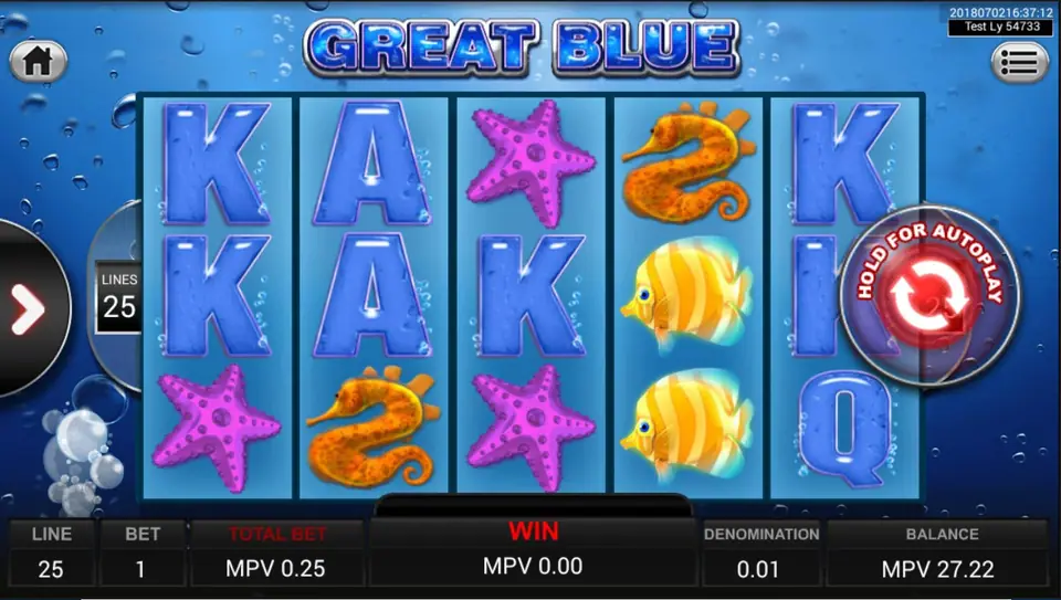 Great Blue reels under the sea with the killer whale symbol