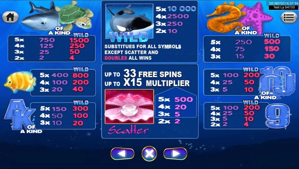 Bonus pick screen for extra free spins and multipliers in Great Blue