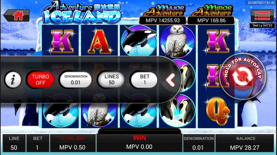 Iceland reels with the walrus symbol and a wild on the payline