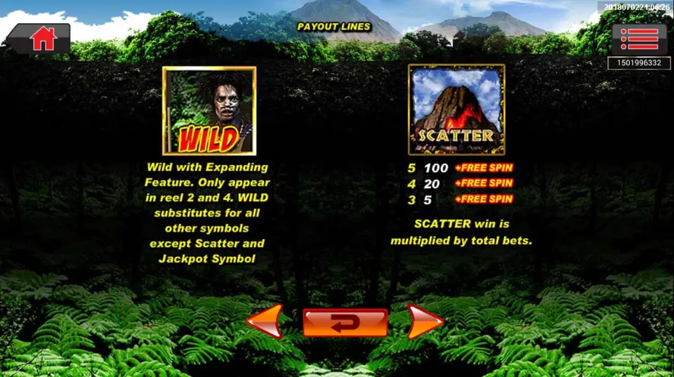 Lava Island bet and line controls