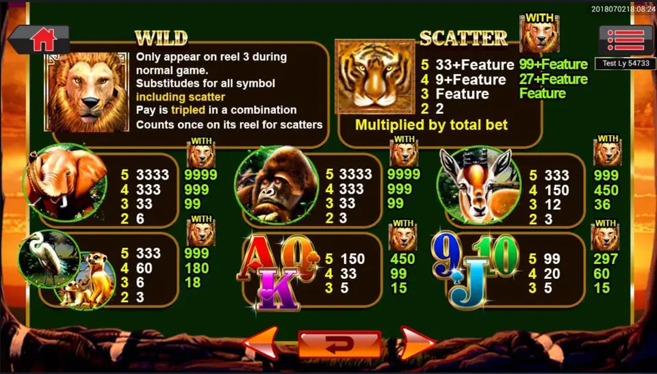 Bonus option selection screen in Lion Emperor